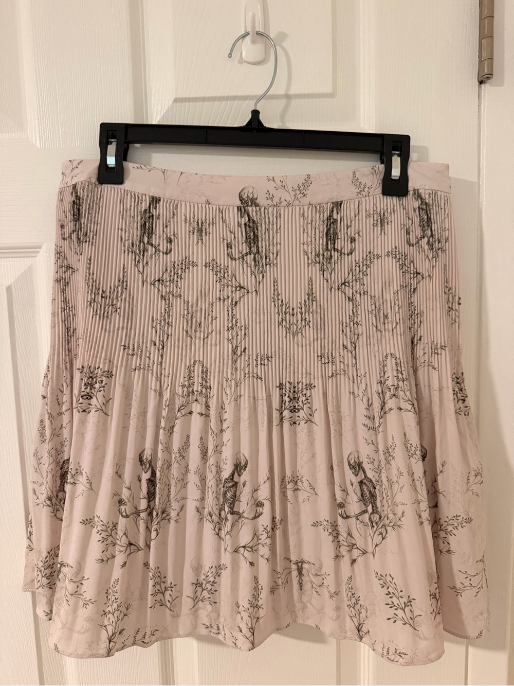 AllSaints Cora Yorik Skirt Blush Pink Botanical Pleated Skater Skirt